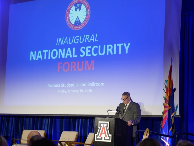 Person speaking at a conference